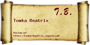 Tomka Beatrix névjegykártya